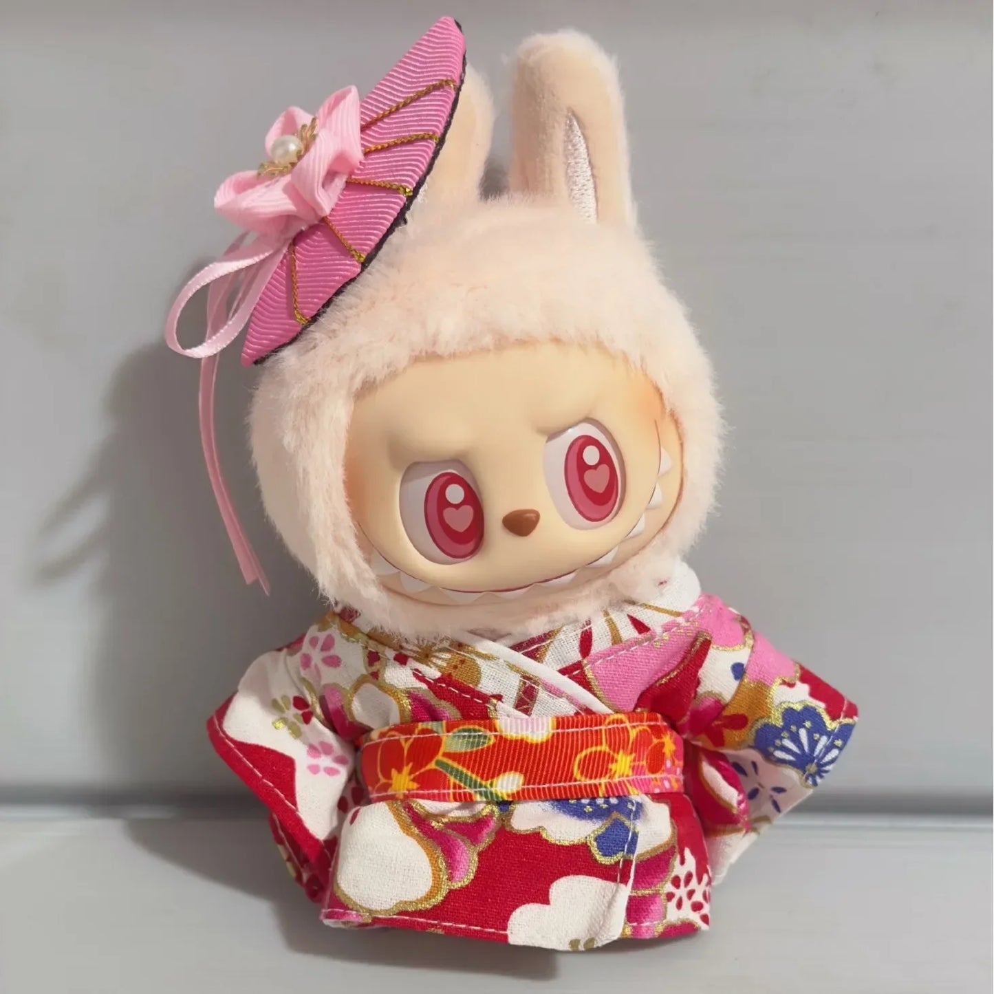 Labubu Doll Outfit Big Into Energy Style 15cm V3 Traditional Kimono Clothes Set for Ropa Labubu