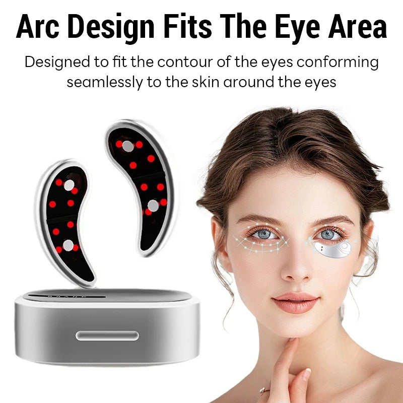 EMS Pulse Micro-current Led Red Light Eye Care Therapy Device Eye Massager For Treatment Under Eye Wrinkle To Relieve Fatigue