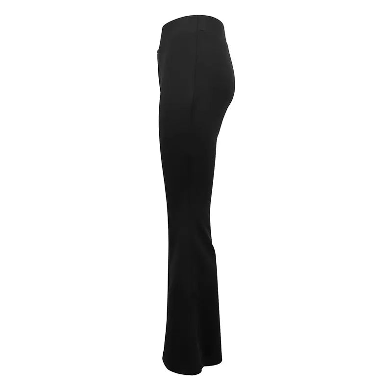 Summer New Women's Trousers Black Sexy Slim Hip-lifting Bell Bottoms Streetwear Fashion Female Versatile Pants Knitted Clothing