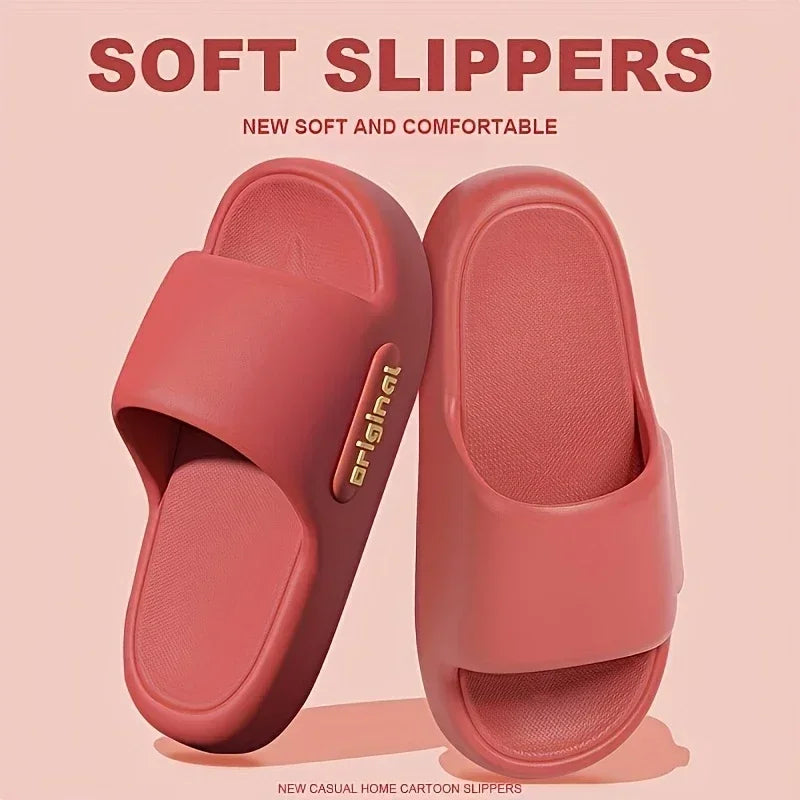 Women's Soft Slippers Thick-Soled Anti-Slip Indoor Outdoor Home Bathroom Relaxing Comfortable Cushioned Sandals,slippers woman