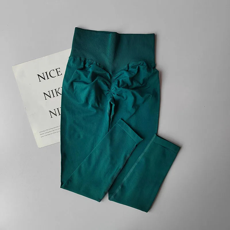 High Waist and Hip Lifting Fitness Pants for Women with High Elastic Legging Gym Belly Slimming and Quick-drying Peach Yoga Pant