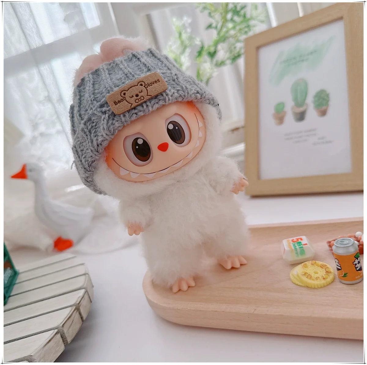 Retro Trend Camera Suit Pants Striped Overalls For labubu big into energy For Ropa labubu V3 V2 V1 doll clothes Accessories
