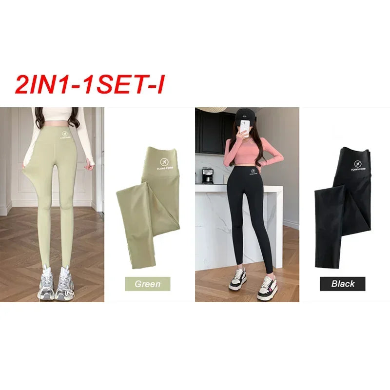 M-XL Shark pants women wear spring autumn winter thin high-waisted belly lift hip yoga Barbie tights small feet black leggings