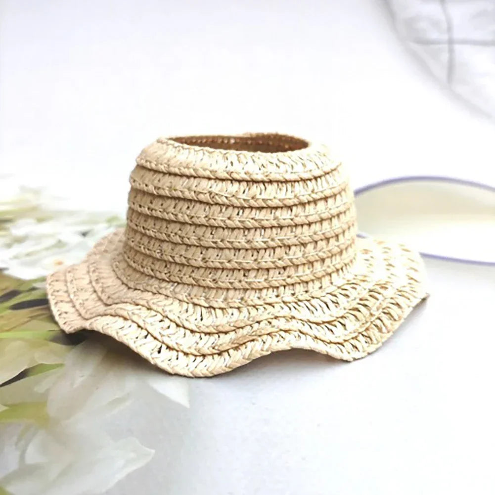 Ropa Labubu Doll Big Into Energy Summer Overalls Straw Hat Doll Clothes Set with Belt Decoration