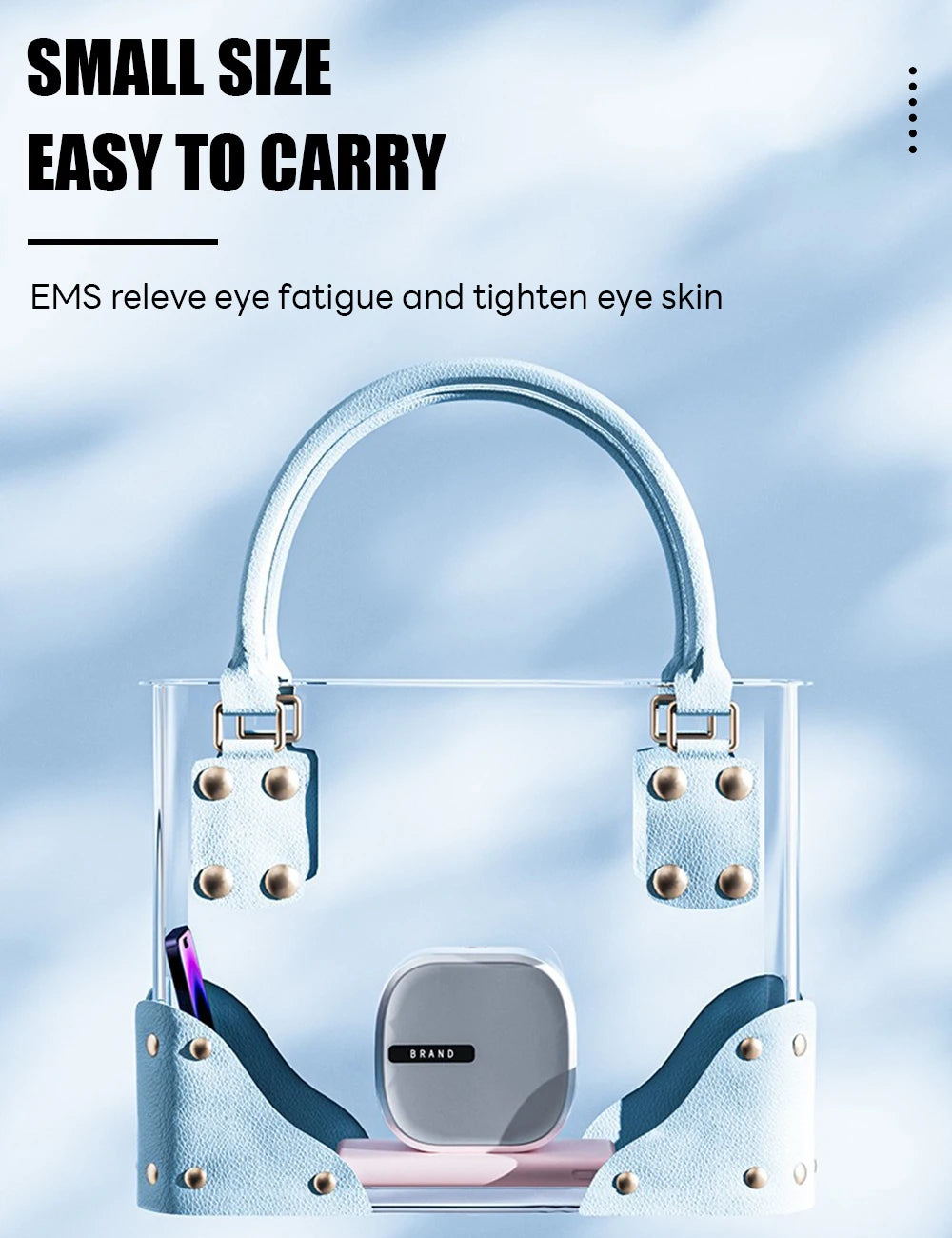 EMS Pulse Micro-current Led Red Light Eye Care Therapy Device Eye Massager For Treatment Under Eye Wrinkle To Relieve Fatigue