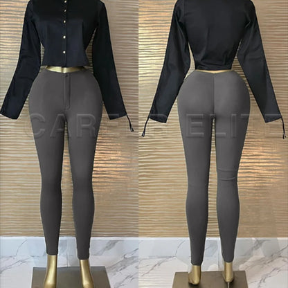 New Leggings Pants for Women High Waisted Skinny Pants Slim Fit Stretchy Fashion Length Trousers Hip Lifter Sexy Charming Curves
