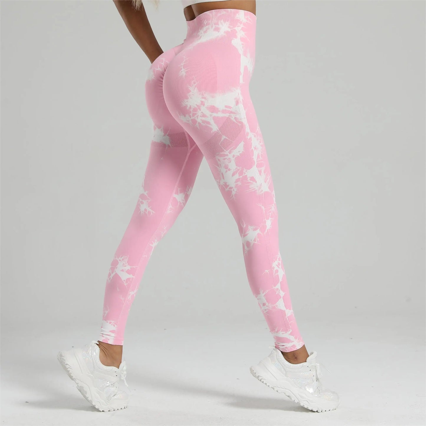 Women Tiedye Gym Leggings Seamless Mujer Push Up Seamless Pants Scrunch Sports Fitness High Waist Workout Yoga Leggins Drop Ship