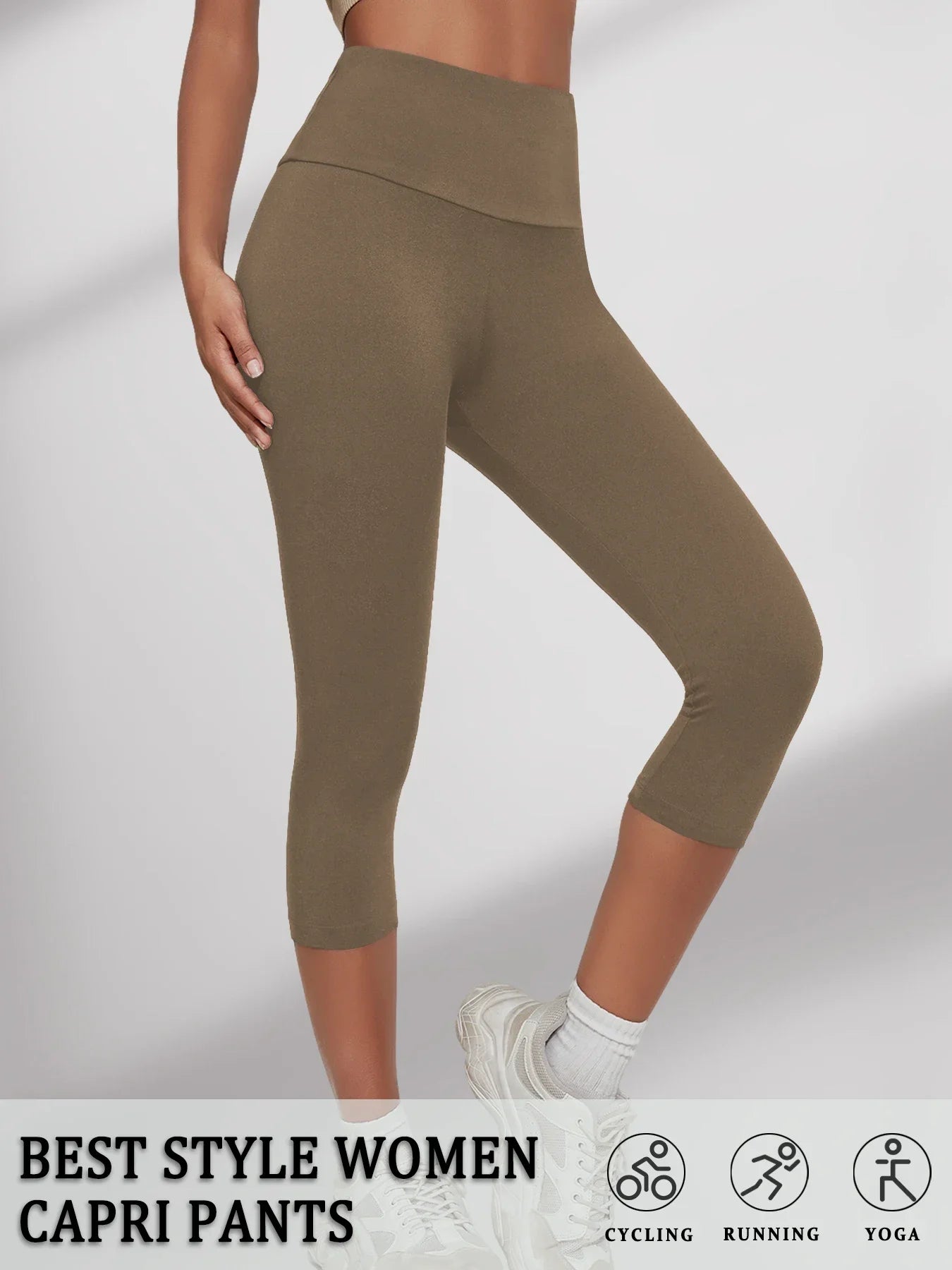 Women's High Waisted Capri Pants Super Soft No See Through Workout Yoga Running Athletic push up gym fitness Leggings