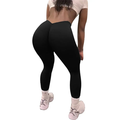 New V-waist peach hip fitness pants women's no embarrassment line summer yoga pants hip tight tracksuit pants