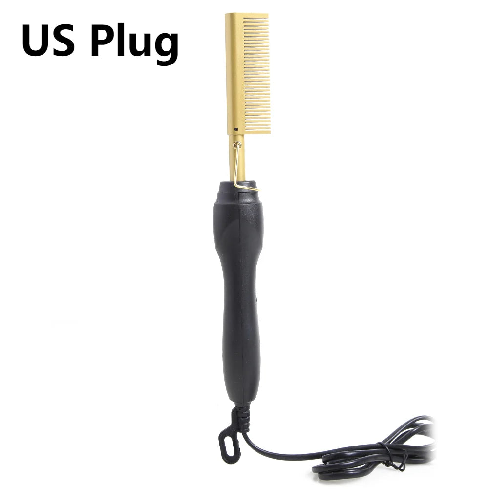 Electric Hot Comb Hair Straightener High Temperature Adjustable Temperature Iron Comb Straighten Or Curl Hair Ceramic Press Comb