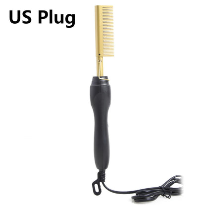 Electric Hot Comb Hair Straightener High Temperature Adjustable Temperature Iron Comb Straighten Or Curl Hair Ceramic Press Comb