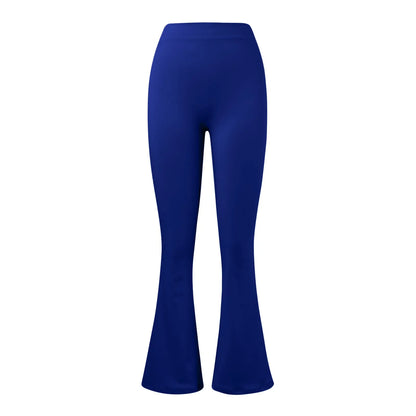 Fashion Micro Horn Leggings Women V-back Waist Sports Pants High Waist Push Up Butt Gym Pants Solid Slim Latin Dance Trousers