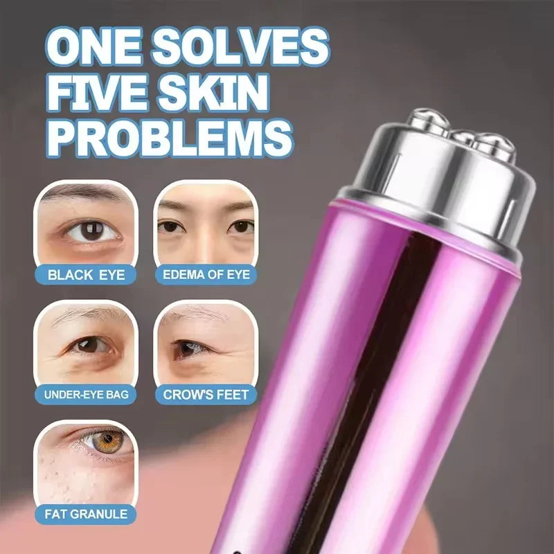 Mini Eye Massager – Electric Anti-Wrinkle & Anti-Aging Eye Massager for Dark Circles, with 4 Replaceable Heads