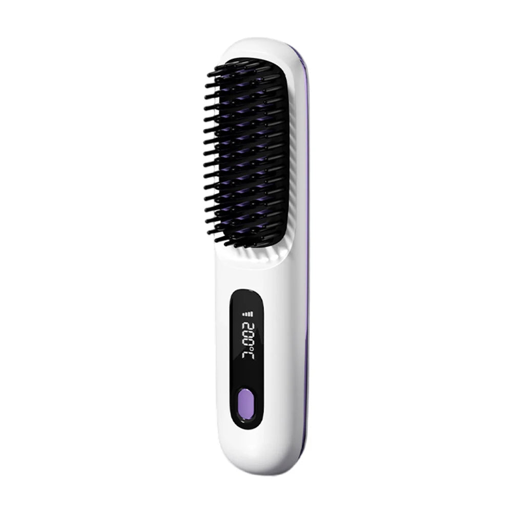 Hair Straightener Brush Household Heating Comb Straightener 3 Temp Settings Electric Brush Hot Comb for Hair Straightening