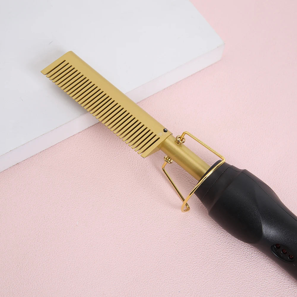 Electric Hot Comb Hair Straightener High Temperature Adjustable Temperature Iron Comb Straighten Or Curl Hair Ceramic Press Comb