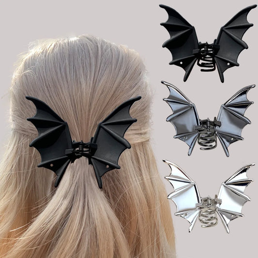 Halloween Party Cool Bat Lady Metal Hairpin Punk Style Ball Party Braiding Small Design Shark Clip Dress up Hair Accessories