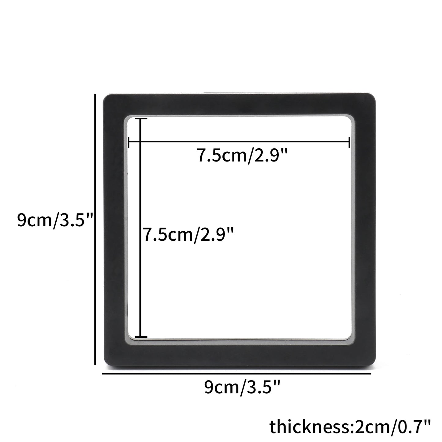 Black 3D Free Stand Suspension Floating Case Frame Membrane Display For Jewelry Storage Ring Earrings Necklace Accessories Box