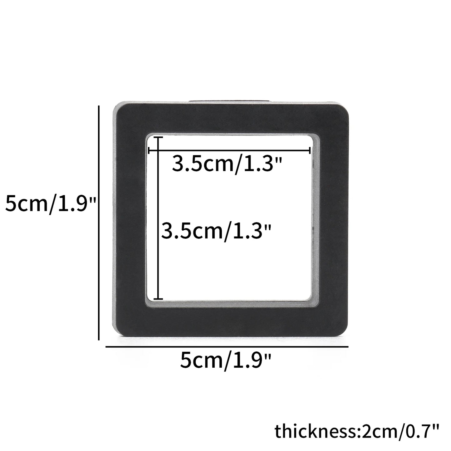 Black 3D Free Stand Suspension Floating Case Frame Membrane Display For Jewelry Storage Ring Earrings Necklace Accessories Box