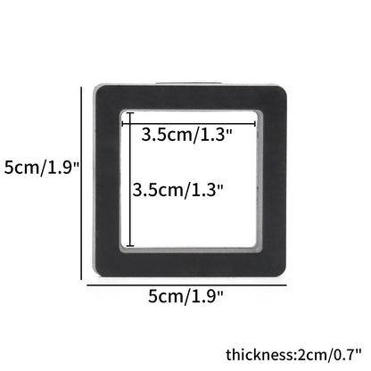 Black 3D Free Stand Suspension Floating Case Frame Membrane Display For Jewelry Storage Ring Earrings Necklace Accessories Box