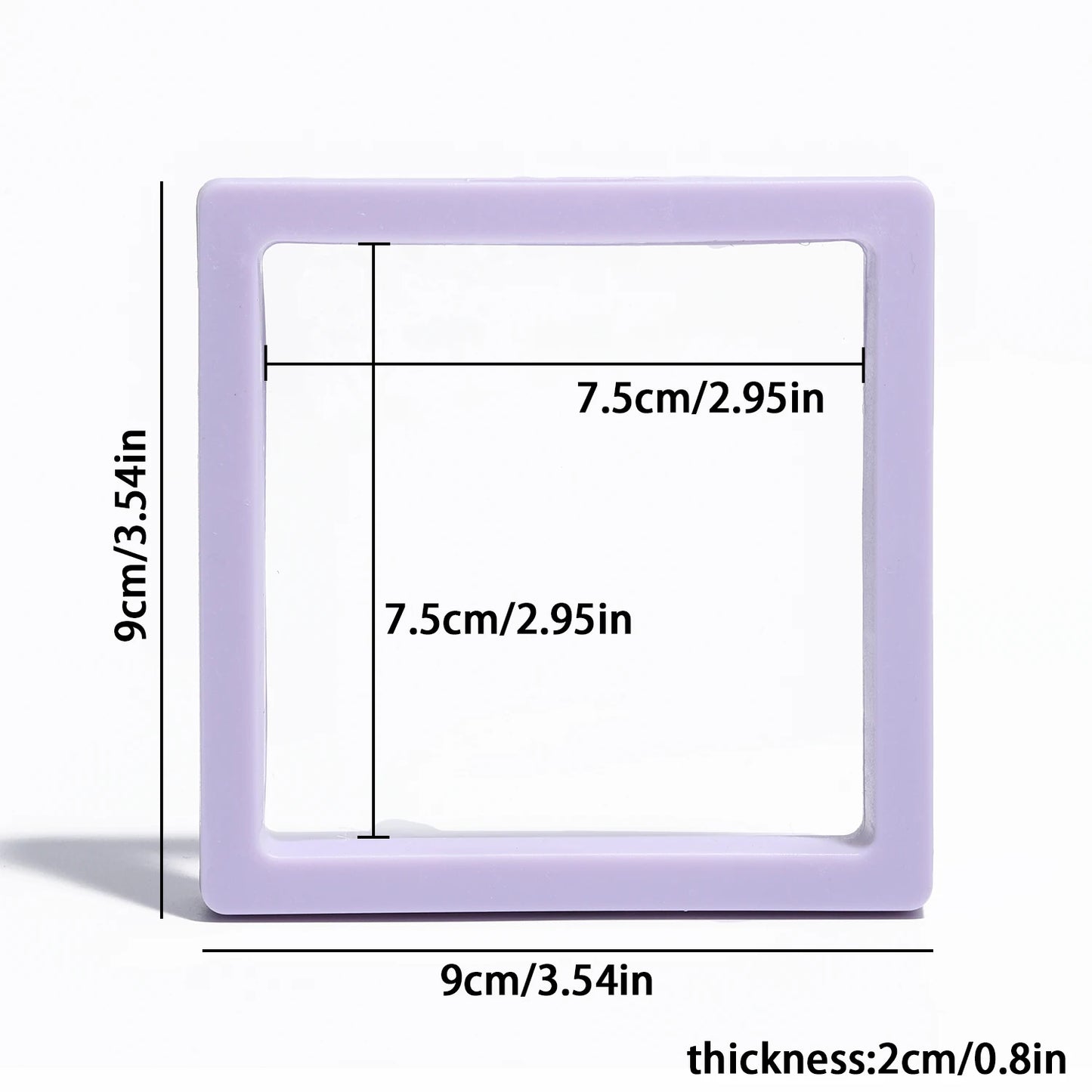 Black 3D Free Stand Suspension Floating Case Frame Membrane Display For Jewelry Storage Ring Earrings Necklace Accessories Box