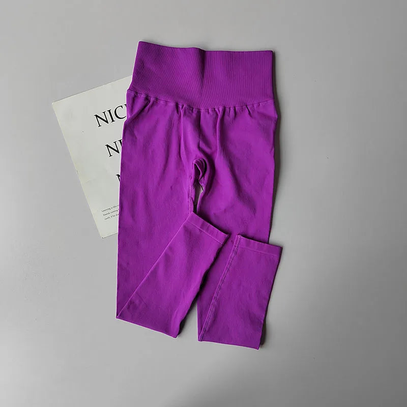 High Waist and Hip Lifting Fitness Pants for Women with High Elastic Legging Gym Belly Slimming and Quick-drying Peach Yoga Pant