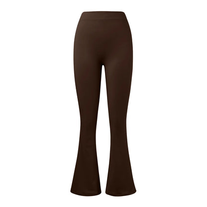 Fashion Micro Horn Leggings Women V-back Waist Sports Pants High Waist Push Up Butt Gym Pants Solid Slim Latin Dance Trousers
