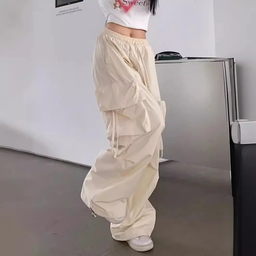 American Vintage High-Waisted Straight-Leg Wide-Leg Pants Casual Loose-Fit Design Sensibility For Women Summer 2024