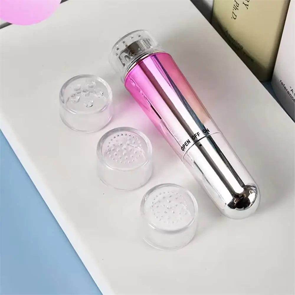 Mini Eye Massager – Electric Anti-Wrinkle & Anti-Aging Eye Massager for Dark Circles, with 4 Replaceable Heads