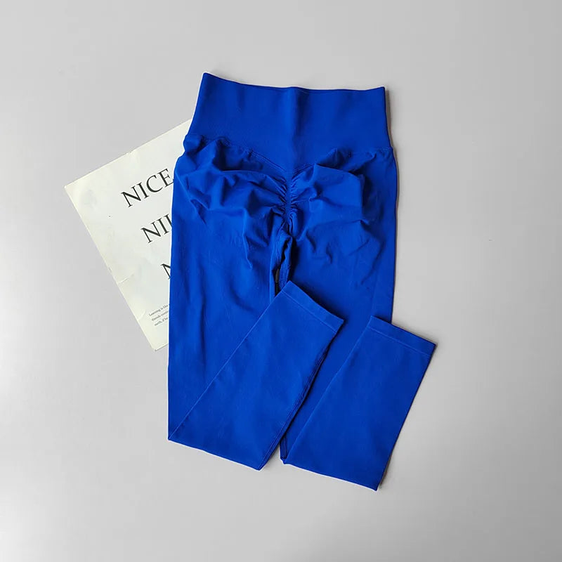 High Waist and Hip Lifting Fitness Pants for Women with High Elastic Legging Gym Belly Slimming and Quick-drying Peach Yoga Pant
