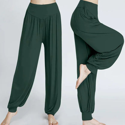 1PCS Women's Elastic Loose Casual Cotton Soft Yoga Sports Dance Pants Comfortable And Breathable