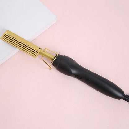 Electric Hot Comb Hair Straightener High Temperature Adjustable Temperature Iron Comb Straighten Or Curl Hair Ceramic Press Comb