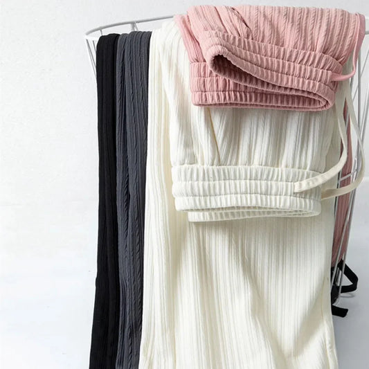 2025 Summer Puff Cloud Pants Comfortable Women High Waist Draped Straight Casual Pants Cloud Puff Wide Leg Running Pants