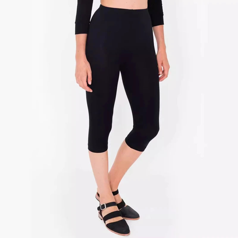 Woman High Waist Yoga Pants Large Size Leggings, Tummy Control Workout Capri Leggings, Women's Casual knee-Length Pants