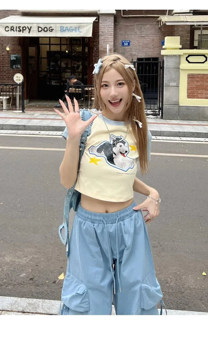 American Vintage High-Waisted Straight-Leg Wide-Leg Pants Casual Loose-Fit Design Sensibility For Women Summer 2024