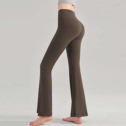 Naked Yoga Micro Flared Pants for Women High Waisted Tight Fitting Pilates Hip Lifting Slimming Fitness Pants for Outdoor Wear