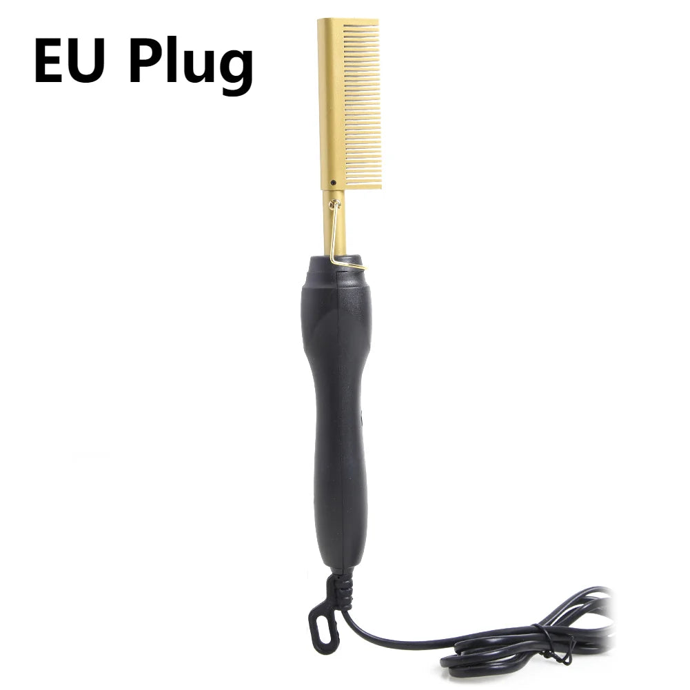 Electric Hot Comb Hair Straightener High Temperature Adjustable Temperature Iron Comb Straighten Or Curl Hair Ceramic Press Comb