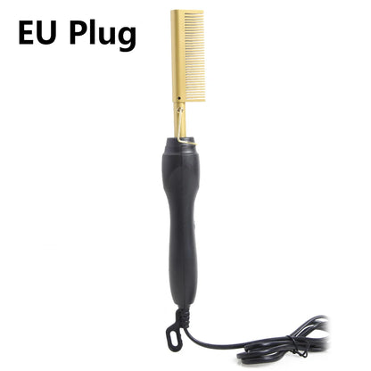 Electric Hot Comb Hair Straightener High Temperature Adjustable Temperature Iron Comb Straighten Or Curl Hair Ceramic Press Comb