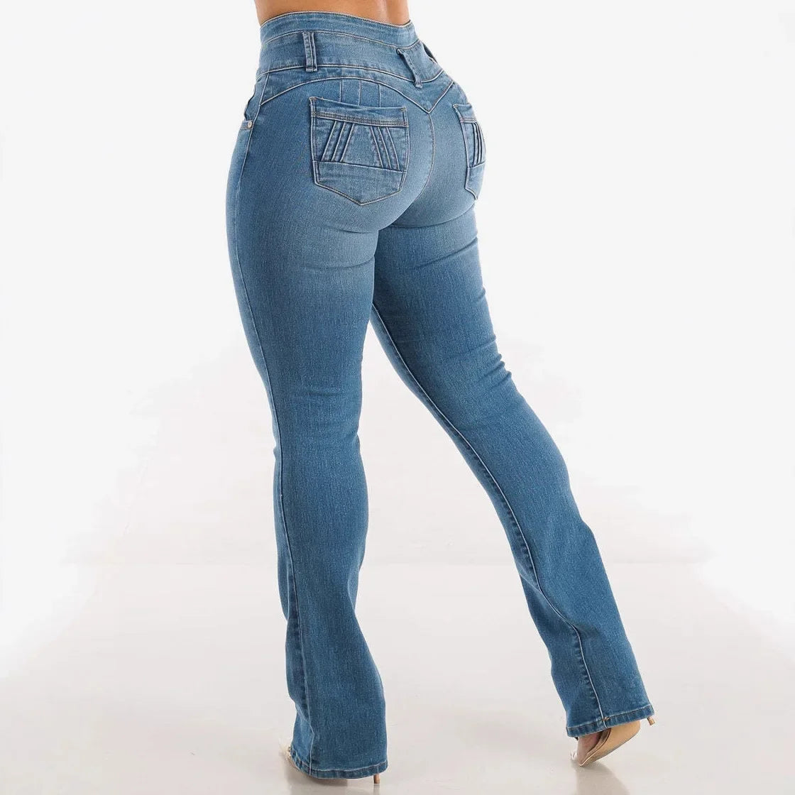 Spring 2025 Sexy Slimming Women's Elastic Jeans Butt Lifting High Waist Denim Pants Fashionable Trendy Female Clothing
