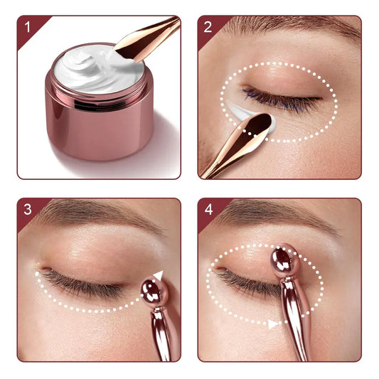 2in1 Mini Eye Massage Stick Face Lifting Massage Anti Cream Eye Pouch Dark Circles Spoon Applicator Facial Mixing Scoop Tool