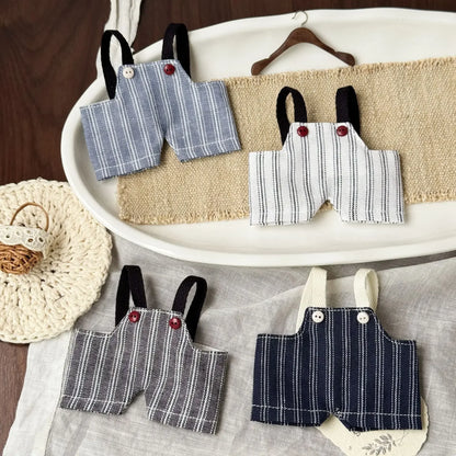 Retro Trend Camera Suit Pants Striped Overalls For labubu big into energy For Ropa labubu V3 V2 V1 doll clothes Accessories