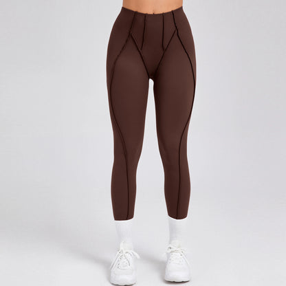 Women Nude Straps Yoga Pants Squat Proof Workout High Waist Leggings Fitness Pant Female Active Wear Legging