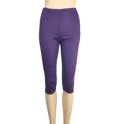 Woman High Waist Yoga Pants Large Size Leggings, Tummy Control Workout Capri Leggings, Women's Casual knee-Length Pants