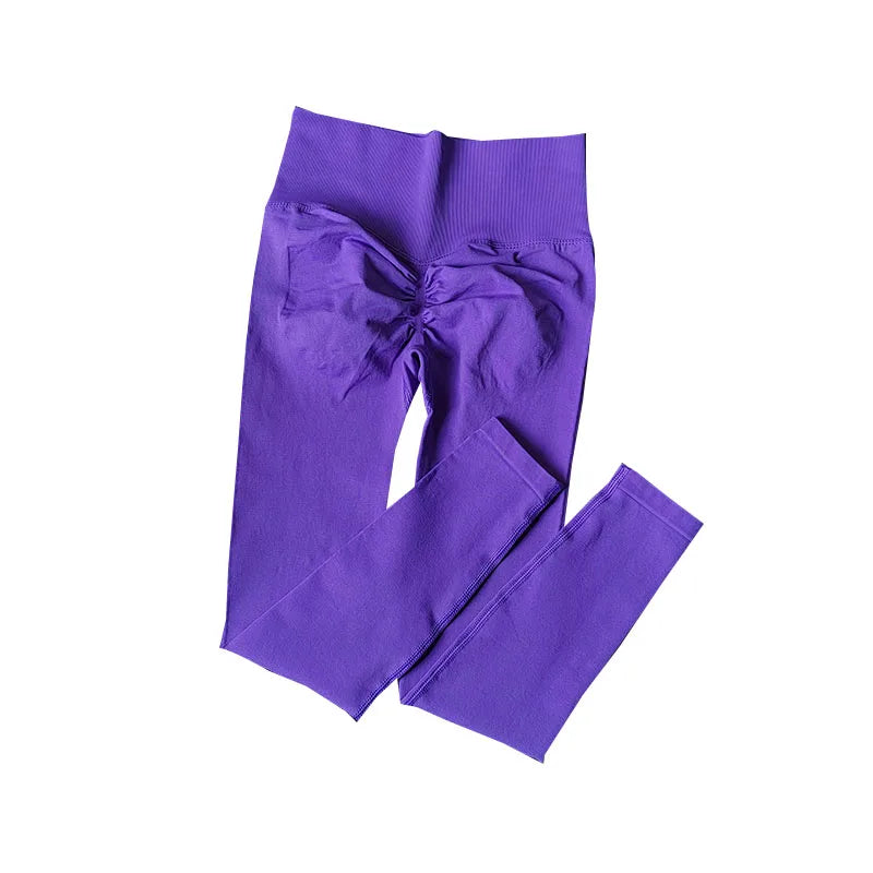 High Waist and Hip Lifting Fitness Pants for Women with High Elastic Legging Gym Belly Slimming and Quick-drying Peach Yoga Pant