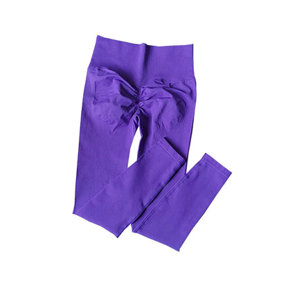 High Waist and Hip Lifting Fitness Pants for Women with High Elastic Legging Gym Belly Slimming and Quick-drying Peach Yoga Pant