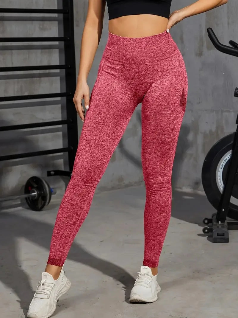 High Waist Yoga Pant Women's Activewear for Running Cycling and Gym Hip Lifting and Slimming Pants Leggings Solid Color