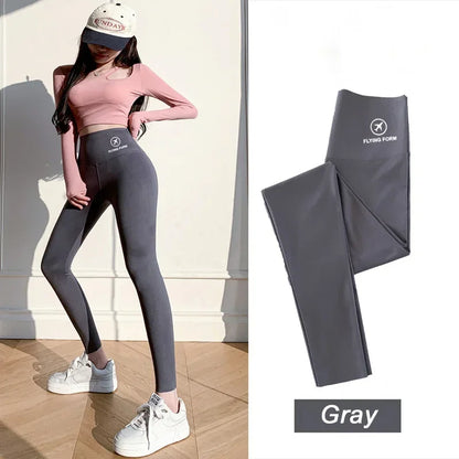 M-XL Shark pants women wear spring  autumn winter thin high-waisted belly lift hip yoga Barbie tights small feet black leggings