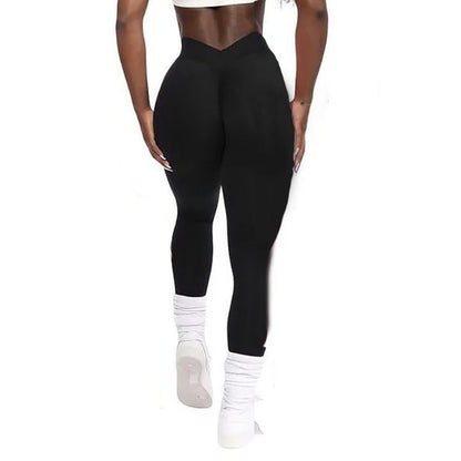 New V-waist peach hip fitness pants women's no embarrassment line summer yoga pants hip tight tracksuit pants