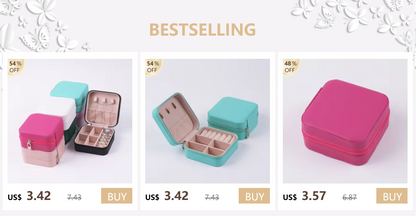 Portable Mini Jewelry Storage Box Travel Organizer Jewelry Case Leather Storage Earrings Necklace Ring Jewelry Organizer Display
