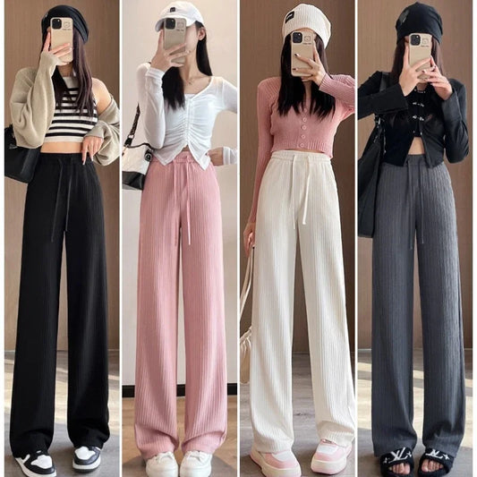 2025 Summer Puff Cloud Pants Comfortable Women High Waist Draped Straight Casual Pants Cloud Puff Wide Leg Running Pants