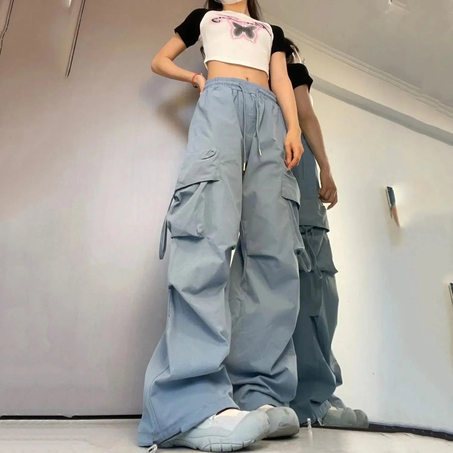 American Vintage High-Waisted Straight-Leg Wide-Leg Pants Casual Loose-Fit Design Sensibility For Women Summer 2024